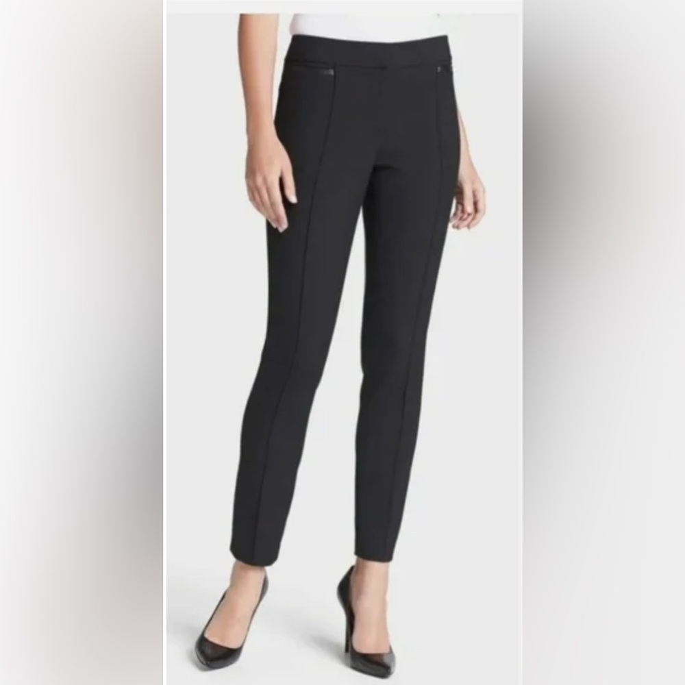 Classiques Entier Gray Ponté Knit Slim Fit Ankle Pants